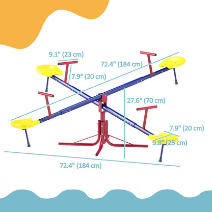 Kids Metal Seesaw, 4 Seats, Playground Equipment for Garden Gym Sets & Swings at Gallery Canada