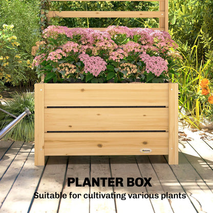 Wooden Raised Garden Bed With Trellis, Elevated Planter Box With Drainage Wooden Planter Boxes at Gallery Canada