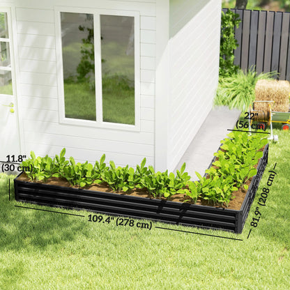 L-Shaped Raised Garden Bed, 82" x 109" x 12", Black Galvanized Steel Planter Box, Black Galvanized Planter Boxes at Gallery Canada