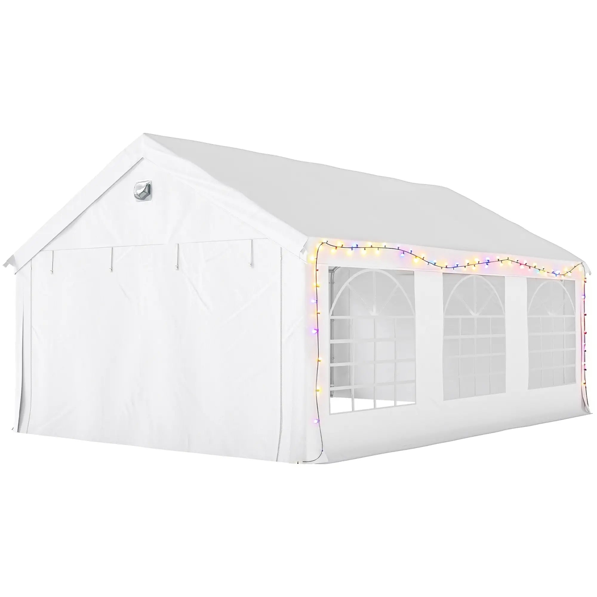 20' x 13' Party Tent, Heavy Duty Gazebo Canopy With Windows, White Canopy Tents White, Silver at Gallery Canada