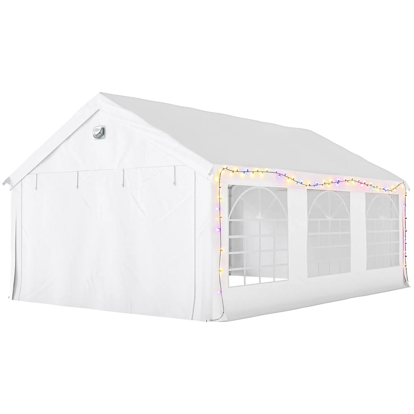 20' x 13' Party Tent, Heavy Duty Gazebo Canopy With Windows, White Canopy Tents White, Silver at Gallery Canada