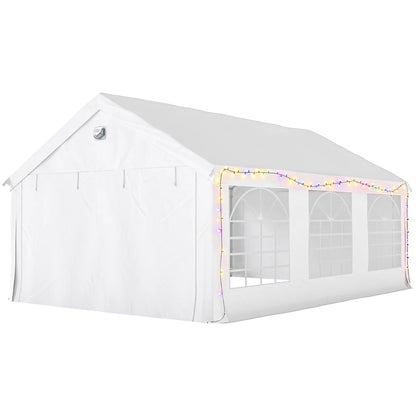 20' x 13' Party Tent, Heavy Duty Gazebo Canopy With Windows, White Canopy Tents White, Silver at Gallery Canada