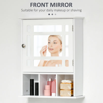 Wall Mounted Bathroom Mirror Cabinet, 3 Shelf Organizer, White Mirror Medicine Cabinets at Gallery Canada