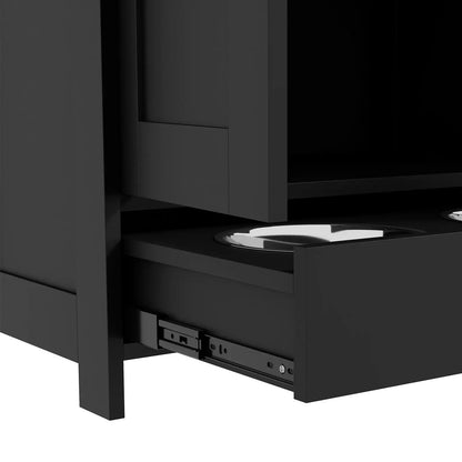 Dog Food Storage Container, Adjustable Panel, Hooks, Medium Size, Black Dog Bowls at Gallery Canada