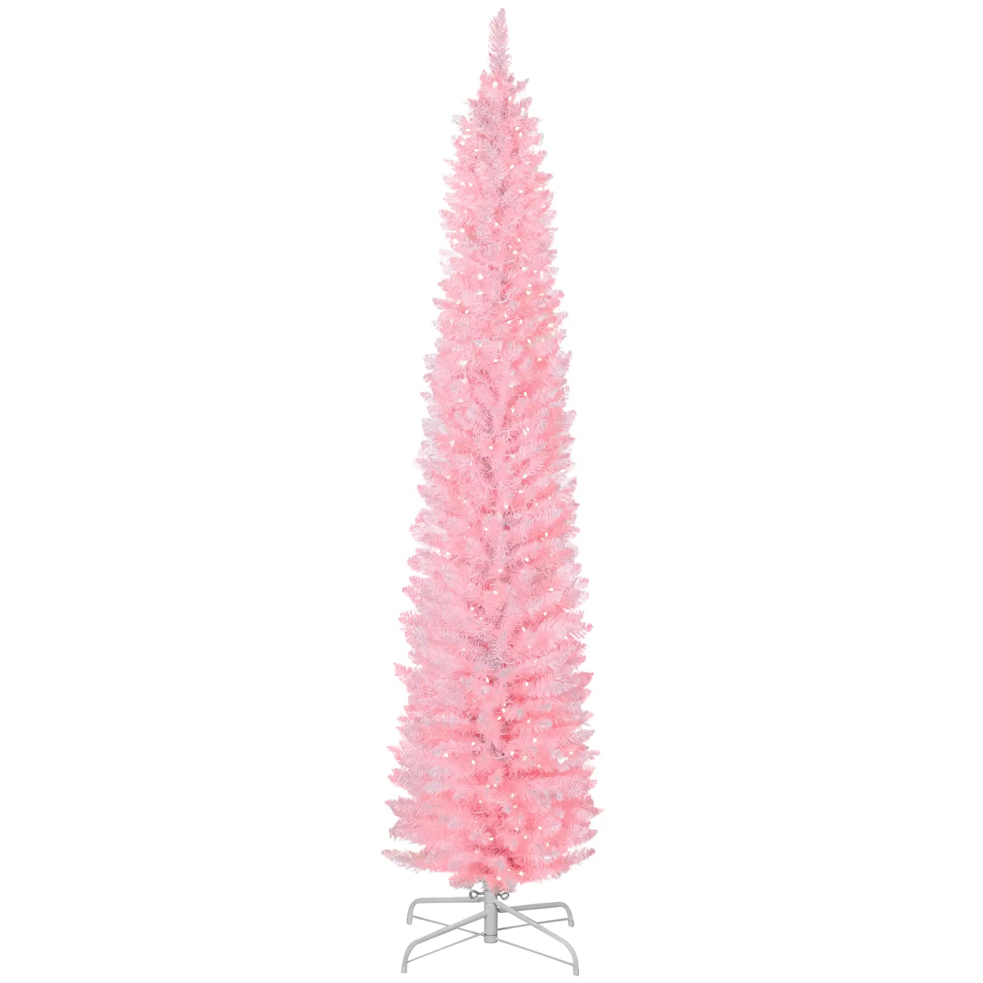 7.5ft Christmas Tree with Colorful DIY LEDs, Hinged Pencil, Remote, Timer, White, Colorful Pencil Christmas Trees White at Gallery Canada