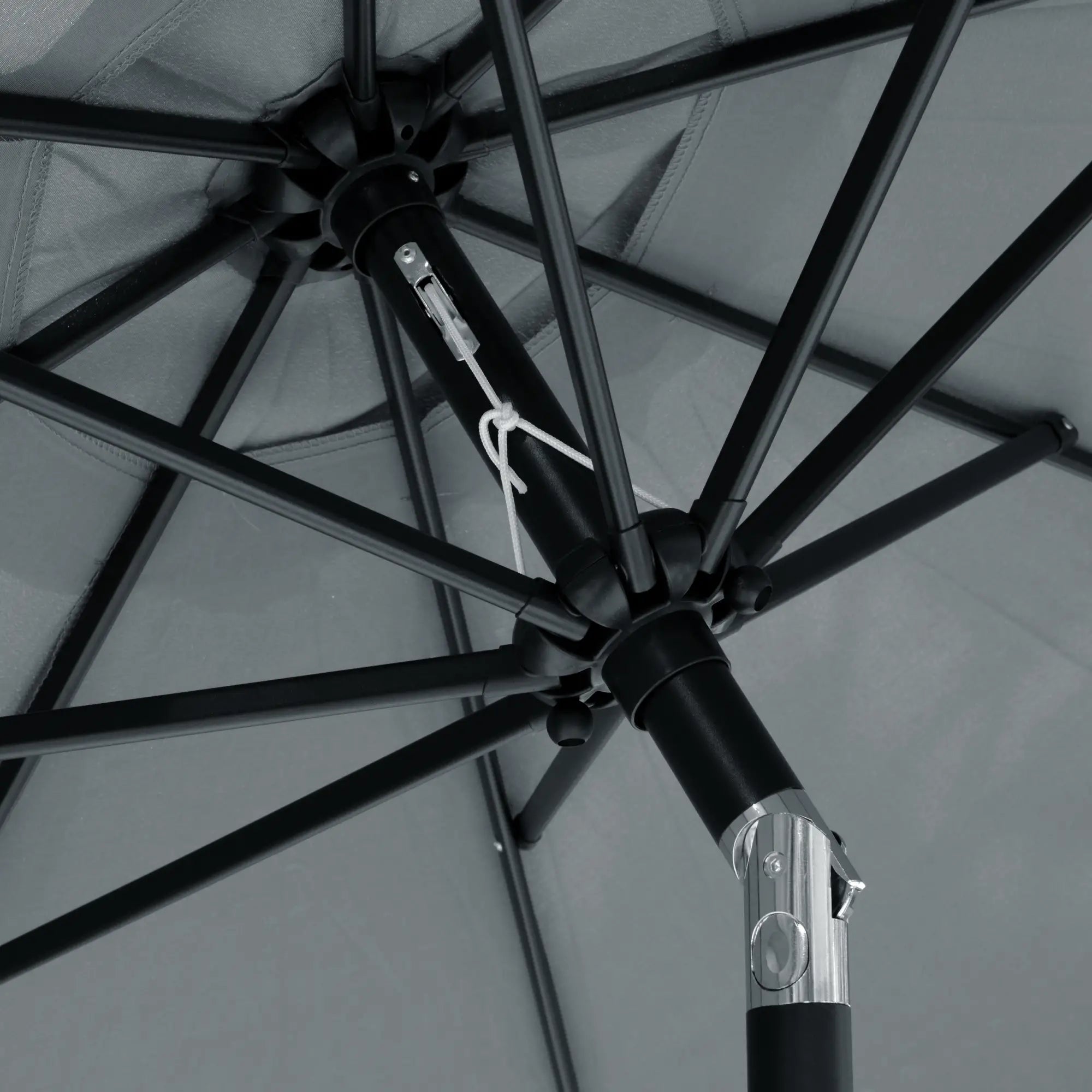 8.5 ft Round Patio Umbrella, Tilt and Crank, Dark Grey Sun Umbrellas at Gallery Canada