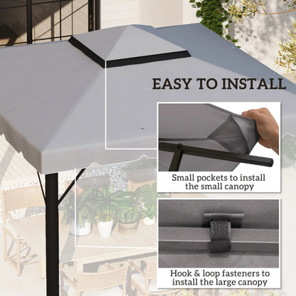 10' x 10' Gazebo Replacement Canopy, Double Vented Roof, Grey Gazebo Canopy Replacement at Gallery Canada