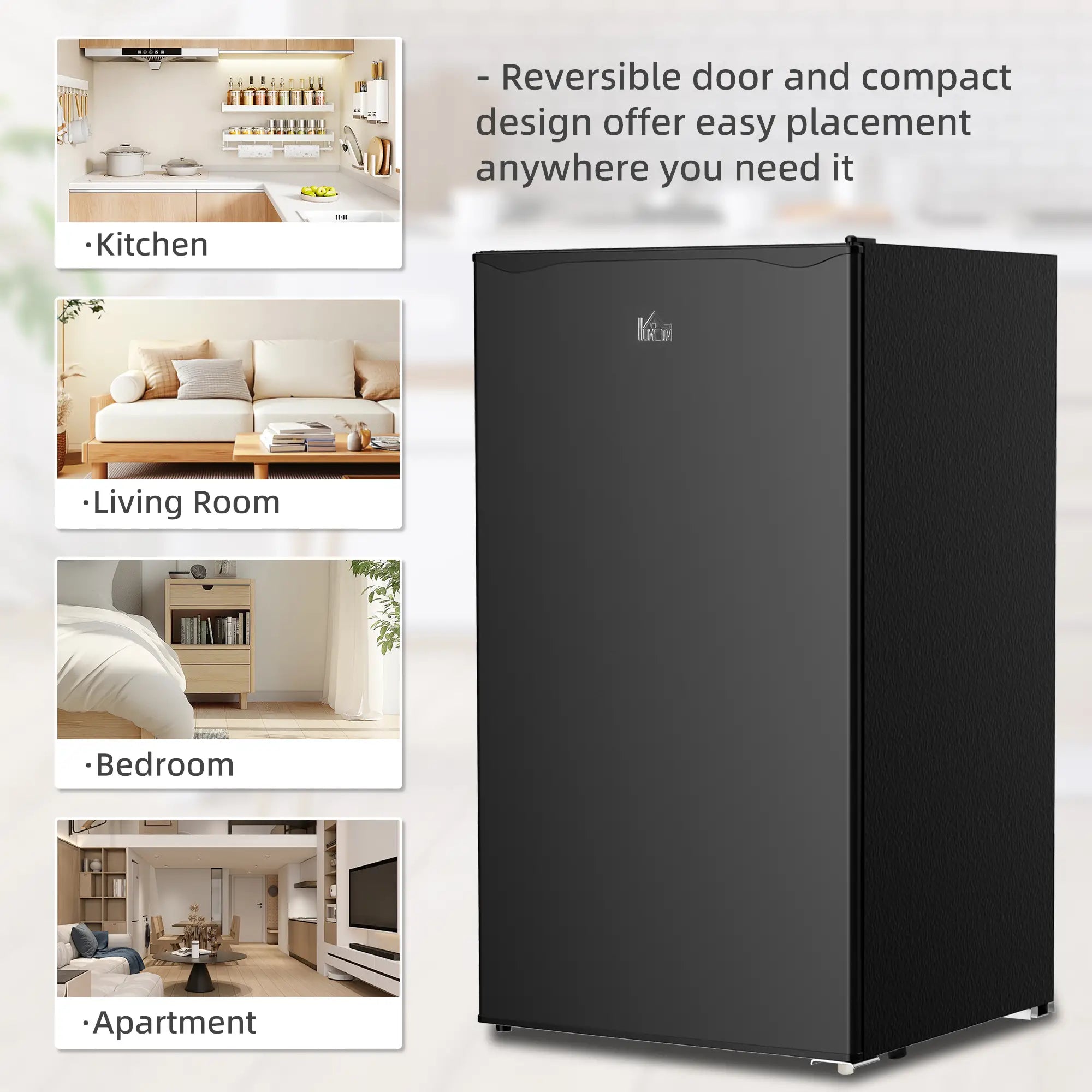 Compact Refrigerator, Mini Fridge with Freezer, Adjustable Shelf, Black Small Kitchen Appliances at Gallery Canada