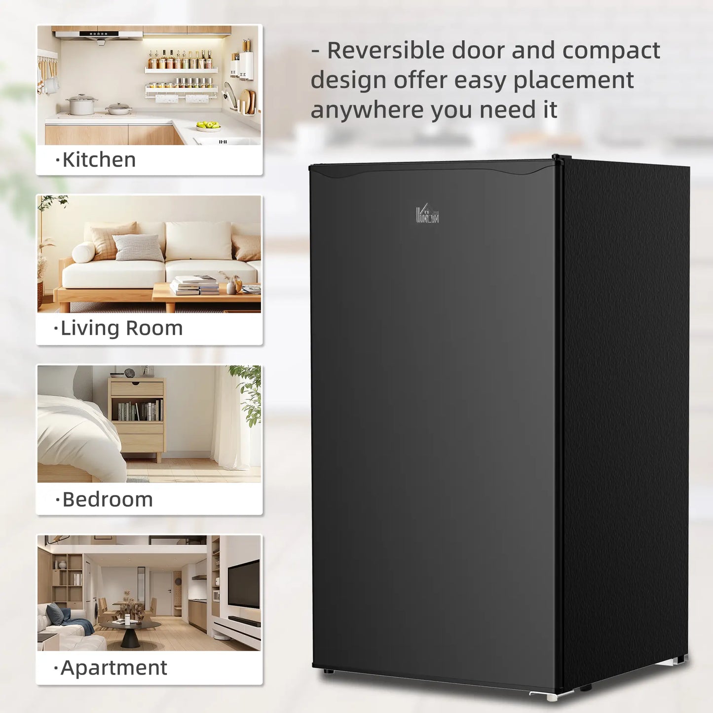 Compact Refrigerator, Mini Fridge with Freezer, Adjustable Shelf, Black Small Kitchen Appliances at Gallery Canada