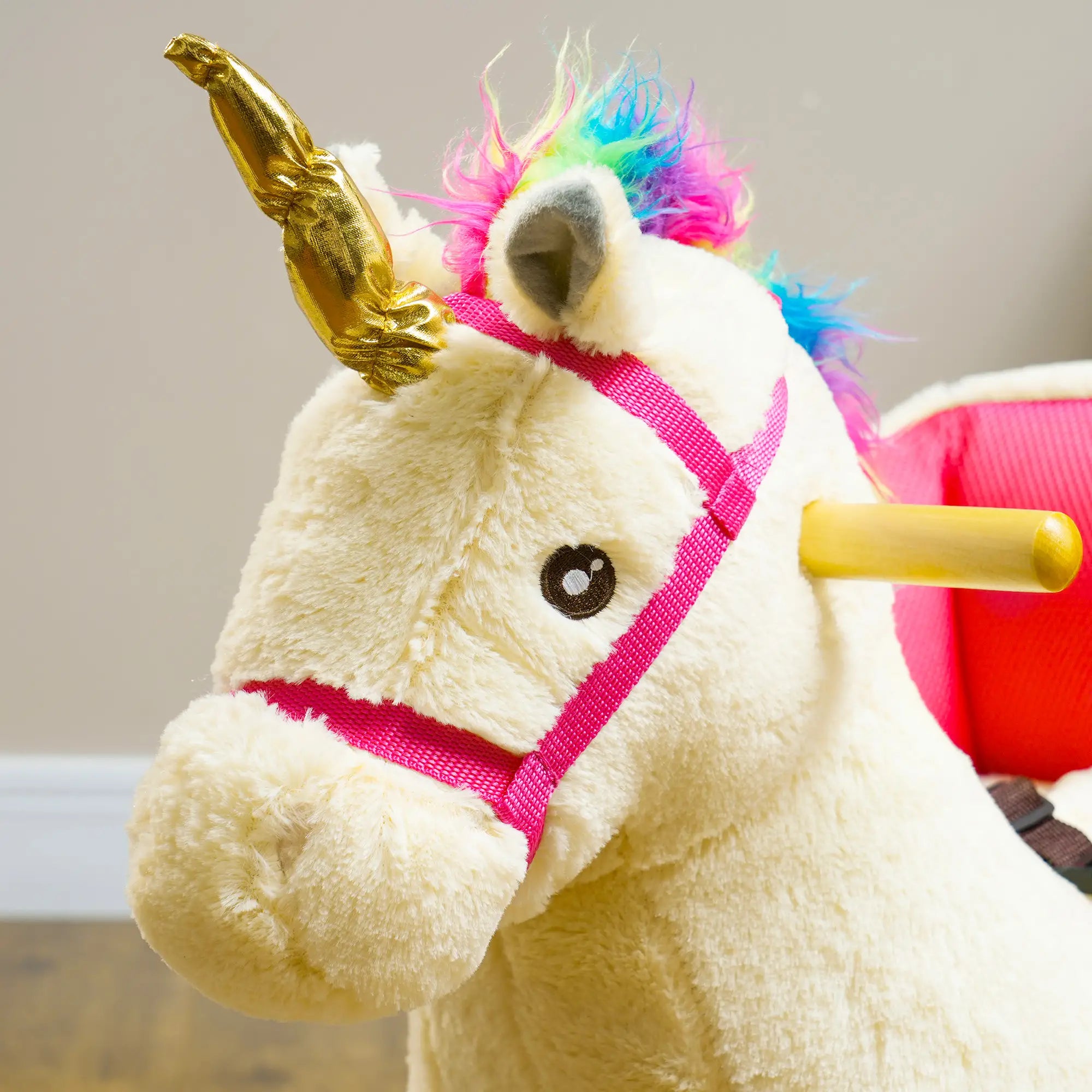 Unicorn Rocking Horse with Sound, Safety Belt, Wooden Base, 18-36 Months Rocking Horses at Gallery Canada