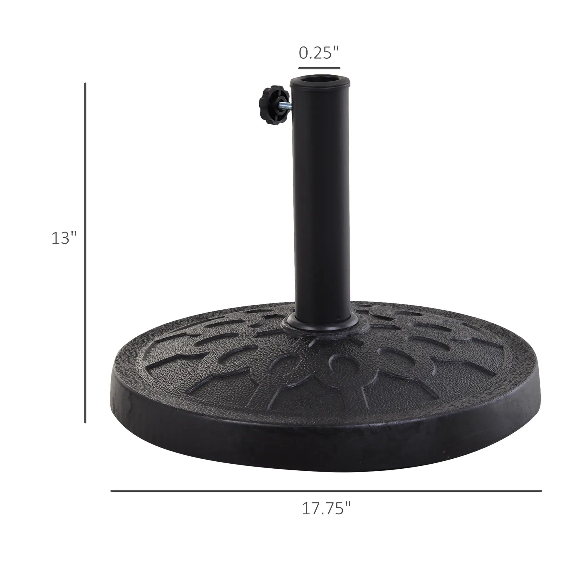 29 lbs Resin Round Patio Umbrella Stand, Black Umbrella Bases at Gallery Canada