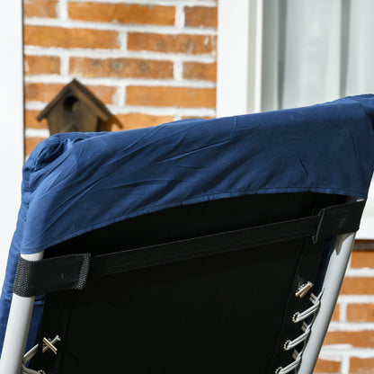 Folding Garden Chairs Set of 2, Reclining Zero Gravity, Dark Blue Lounger Chairs at Gallery Canada