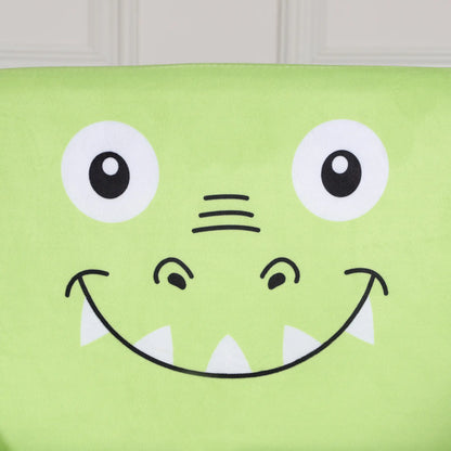 Kids Sofa, Armrest Chair, Toddler Couch, Cute Animal Print, Velvet, Eucalyptus Wood, Green Kids Chairs & Seating at Gallery Canada