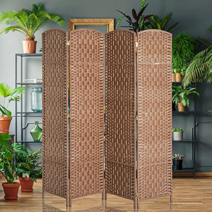 6ft Folding Room Divider, 4 Panel Wooden Frame, Natural Room Dividers at Gallery Canada