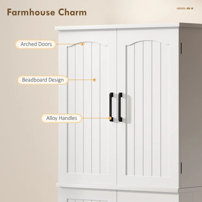 Tall Pantry Cabinet, 64 Inch, Adjustable Shelves, Spice Racks, White Kitchen Pantry Cabinets at Gallery Canada