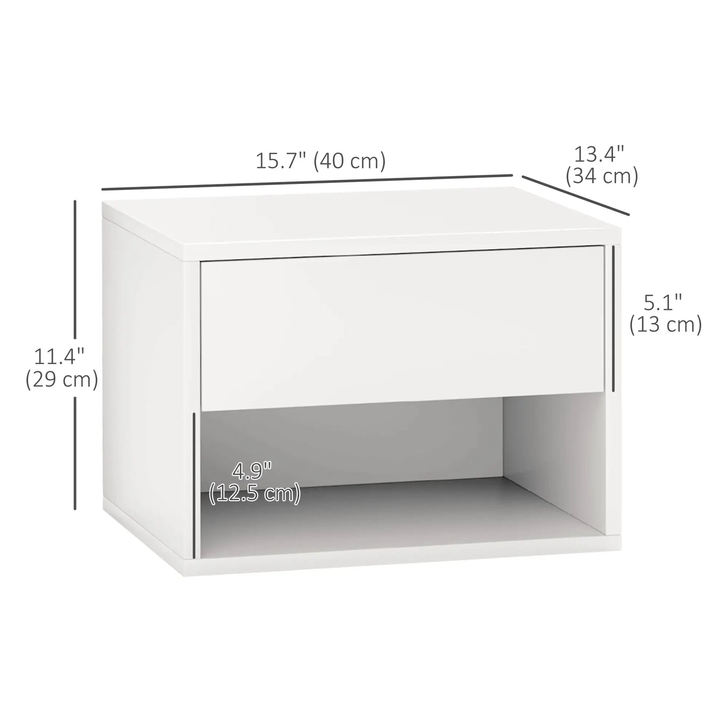 Floating Nightstand Set of 2, Wall Mounted Bedside Table, White Bedside Tables at Gallery Canada