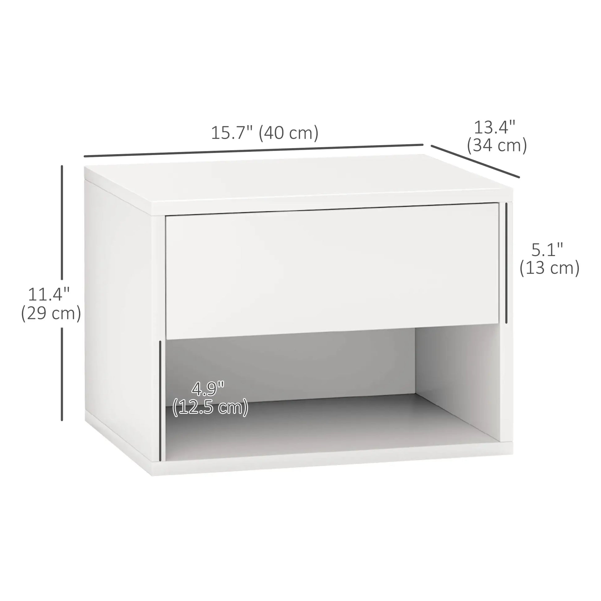 Floating Nightstand Set of 2, Wall Mounted Bedside Table, White Bedside Tables at Gallery Canada