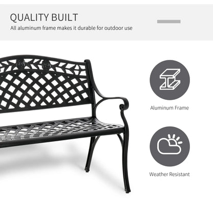 Garden Bench With Aluminum Frame, 40" Patio Loveseat, Floral Design, no color Outdoor Benches at Gallery Canada