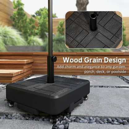 Outdoor Umbrella Base With Wheels, Fillable Stand For 1.5"/1.9" Poles, Black Umbrella Bases at Gallery Canada