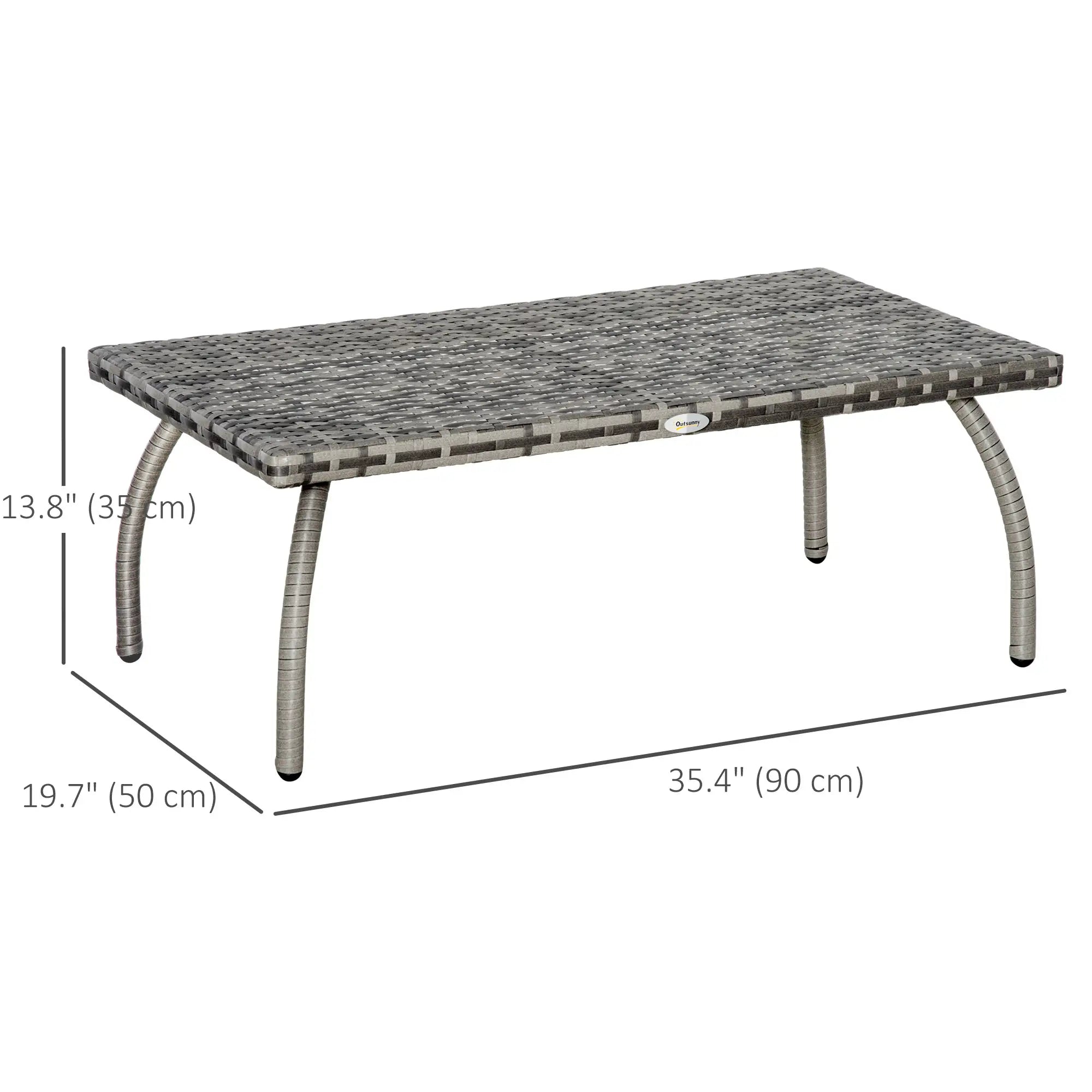 Rattan Coffee Table, 35.4