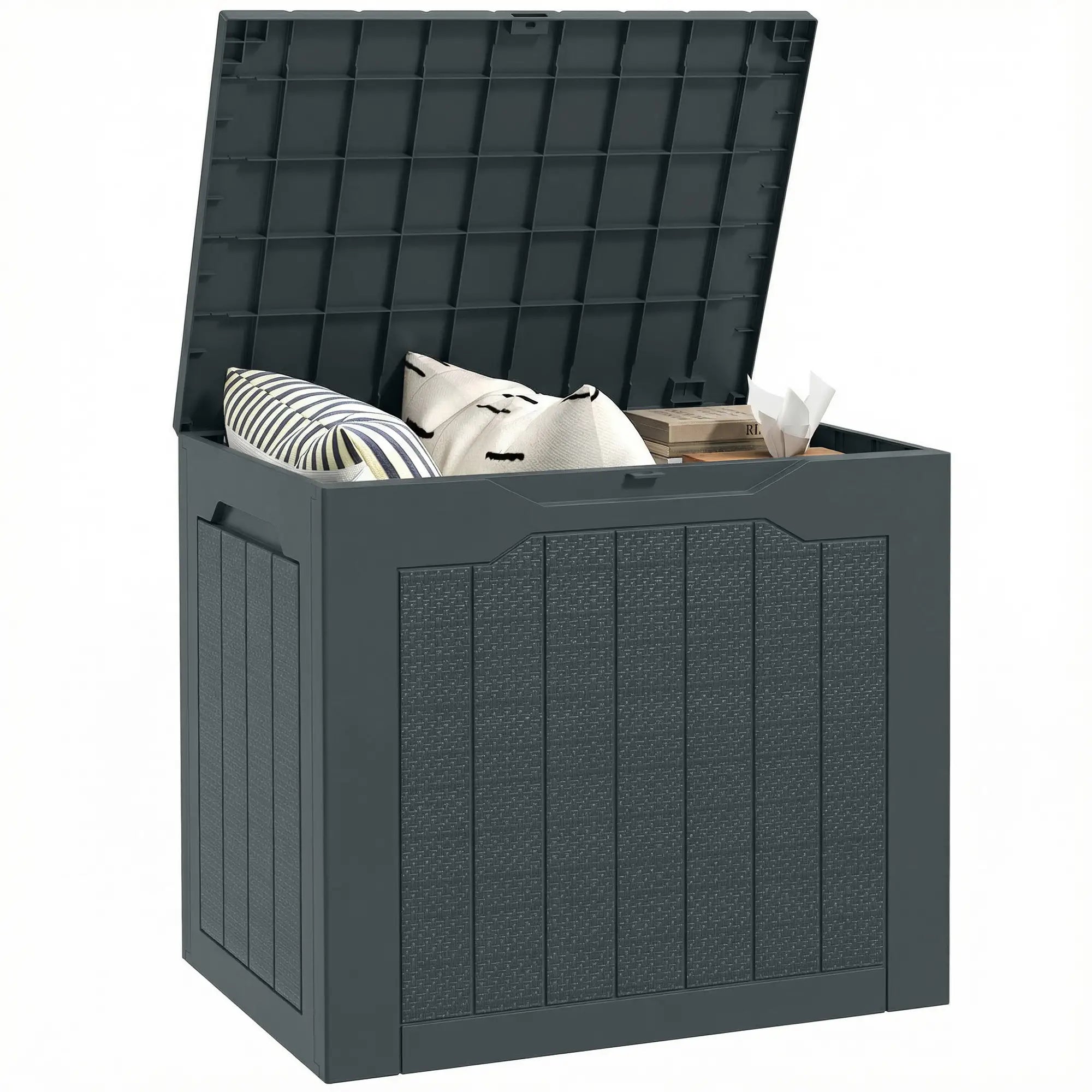 28 Gallon Deck Box, Resin Outdoor Storage, Waterproof UV Resistant Patio Storage Boxes at Gallery Canada