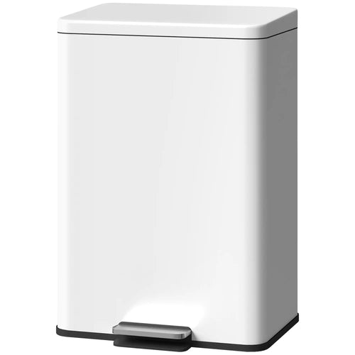 5.3 Gallon Garbage Bin with Soft Close Lid, Removable Inner Bucket, Cream White