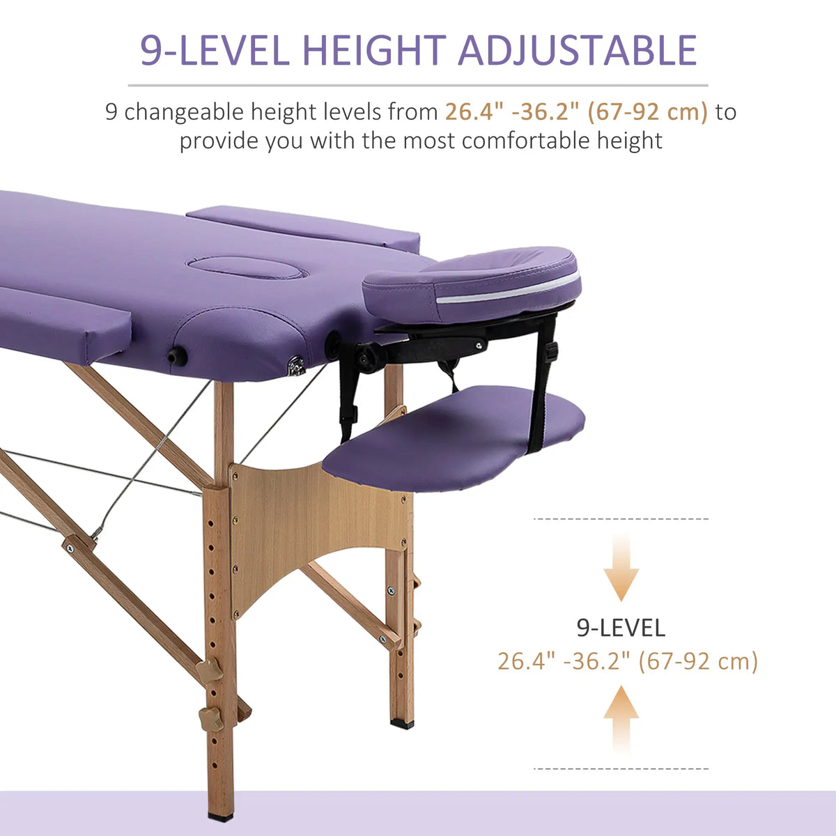 83 Inch Portable Folding Massage Table, Adjustable Salon Spa Bed, Purple Portable Massage Tables at Gallery Canada
