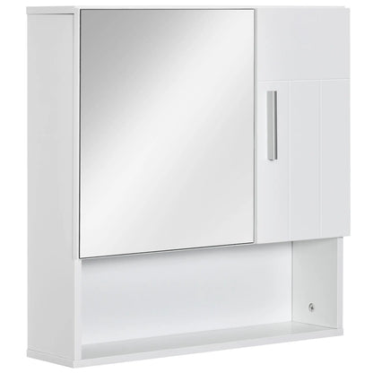 Wall Mounted Bathroom Mirror Cabinet, Double Doors, Adjustable Shelf, White Mirror Medicine Cabinets White at Gallery Canada