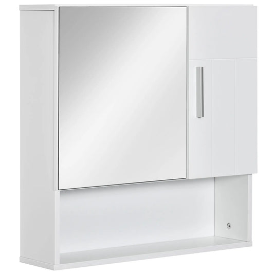 Wall Mounted Bathroom Mirror Cabinet, Double Doors, Adjustable Shelf, White Mirror Medicine Cabinets White at Gallery Canada