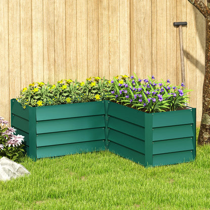 45" x 45" x 17" L-Shaped Galvanized Steel Raised Garden Bed