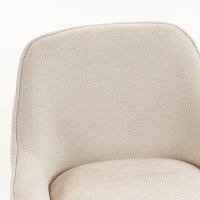 Chenille Bar Stools Set of 2, Cream White, Counter Height, Backrest