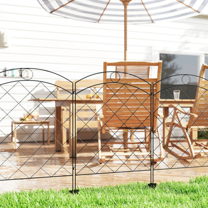 4 Pack Garden Fencing, Decorative Fence Panels, Animal Barrier, Flower Edging, Circle, Black Garden Fences at Gallery Canada