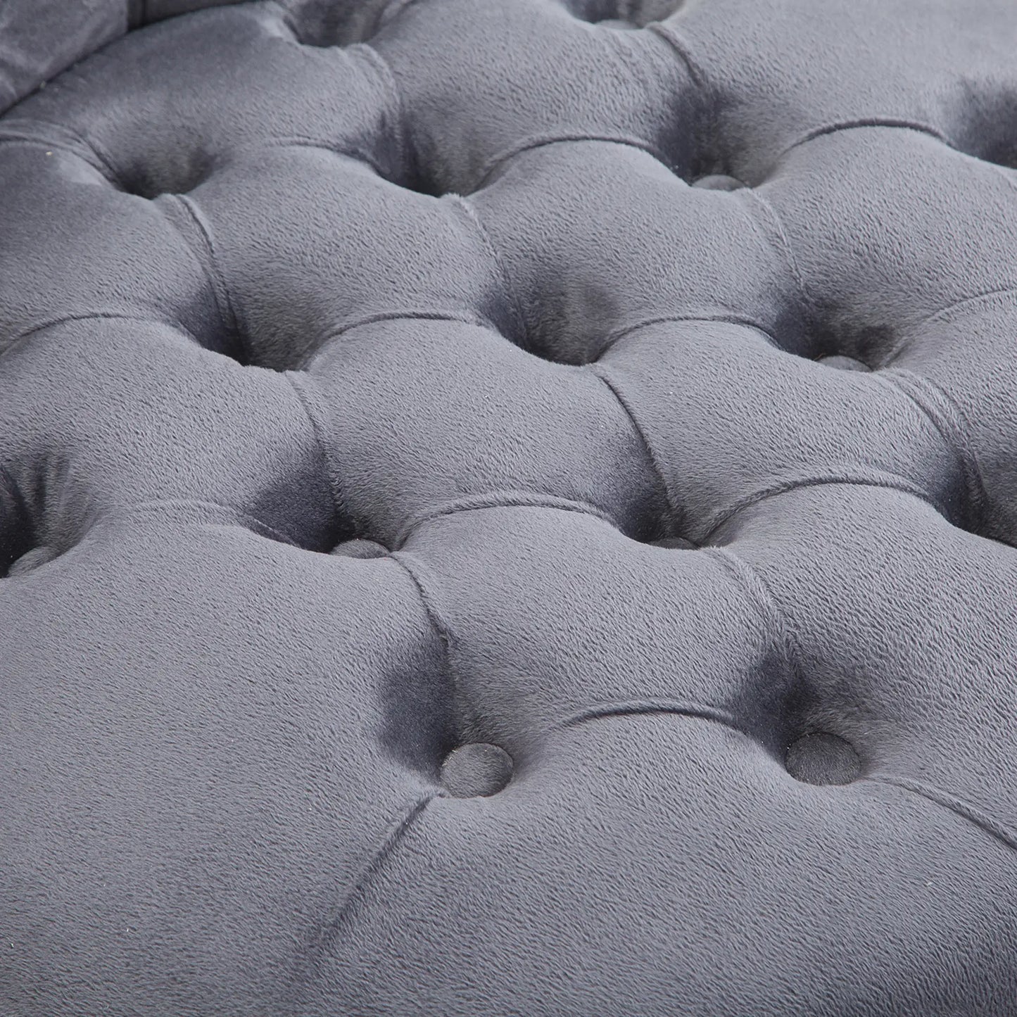 45" Tufted High Back Velvet Accent Chair, Soft Padded Lounge, Ash Grey Single Sofas at Gallery Canada