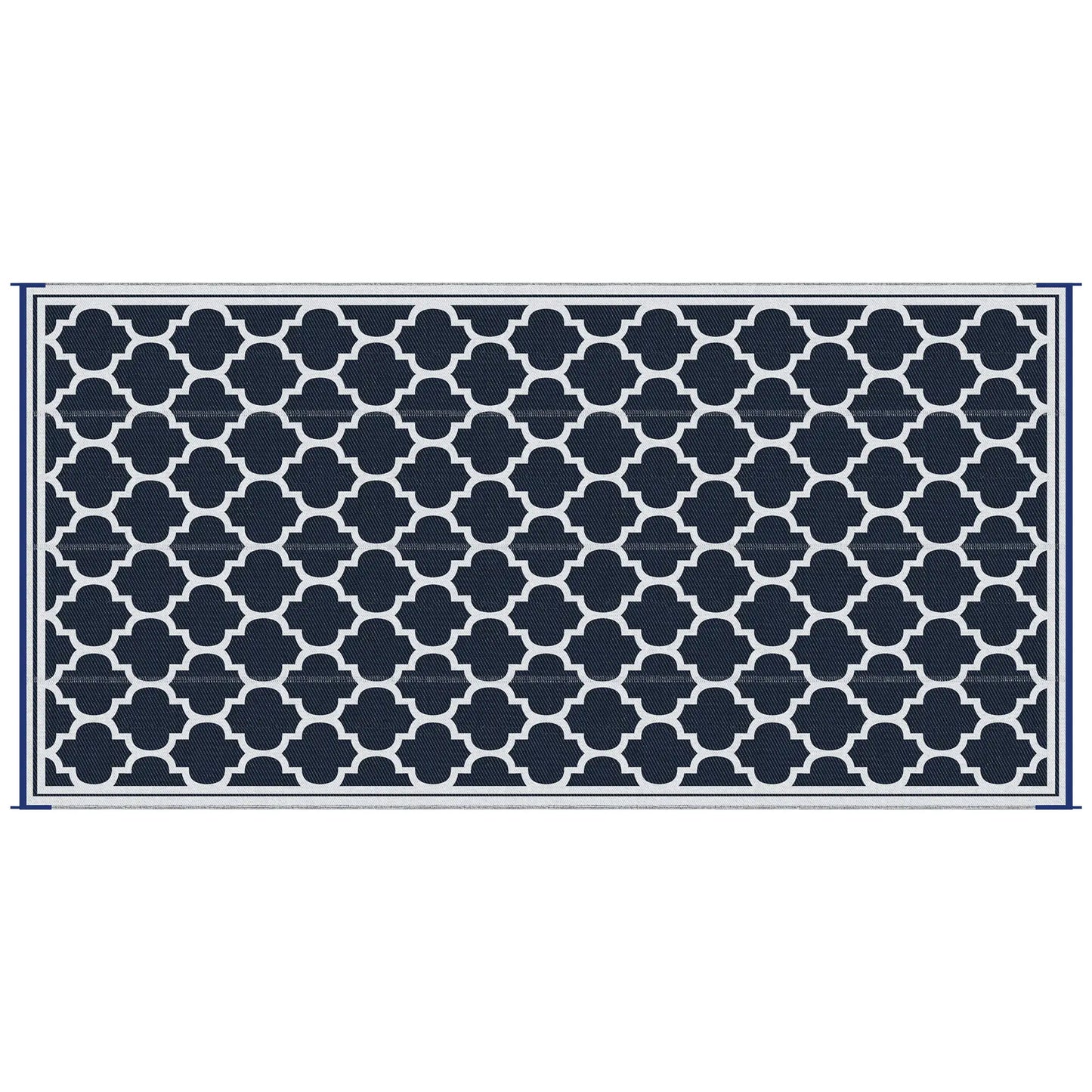 Reversible Outdoor RV Rug, 9' x 18', White, Patio Mat, Dark Blue Outdoor Reversible Rugs Dark Blue, White at Gallery Canada
