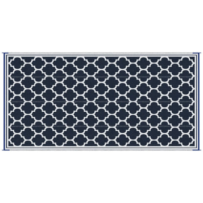 Reversible Outdoor RV Rug, 9' x 18', White, Patio Mat, Dark Blue Outdoor Reversible Rugs Dark Blue, White at Gallery Canada