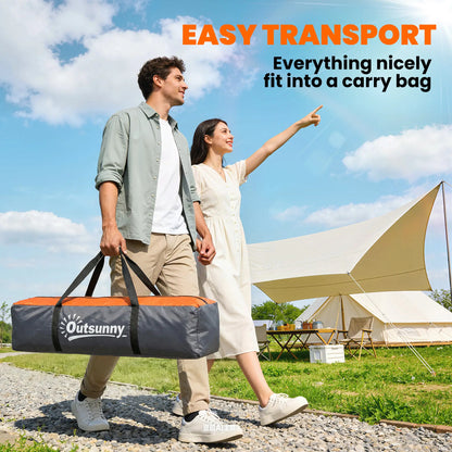 Pop up Camping Tent, 3-4 Man Family Tent, 3000mm Waterproof, with Carry Bag and Top Hook, Dark Grey and Orange Camping Tents at Gallery Canada