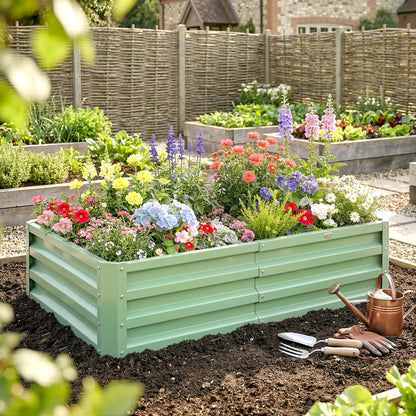 Galvanized Raised Garden Bed, 4' x 2' x 1', Green Galvanized Planter Boxes at Gallery Canada