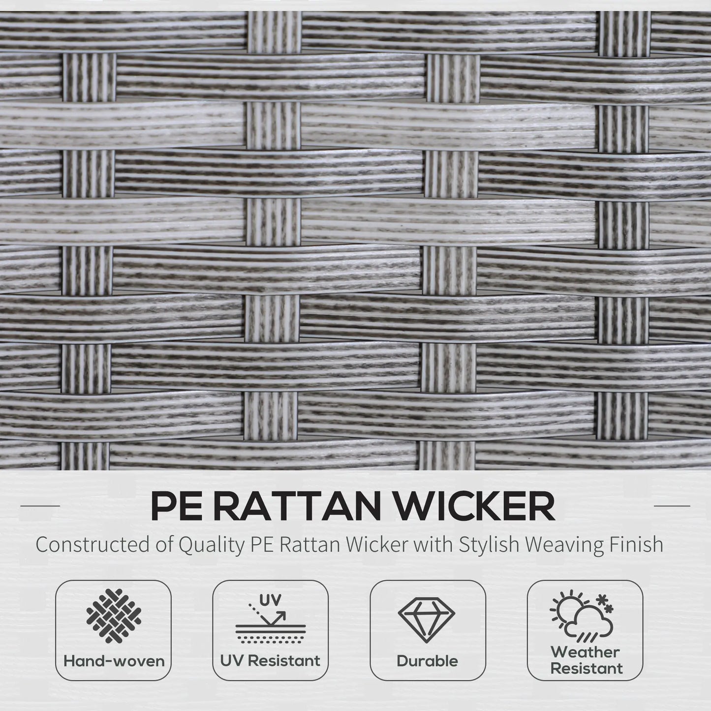 5-Piece Wicker Patio Set, Table, Ottomans, Cream White Patio Furniture Sets at Gallery Canada