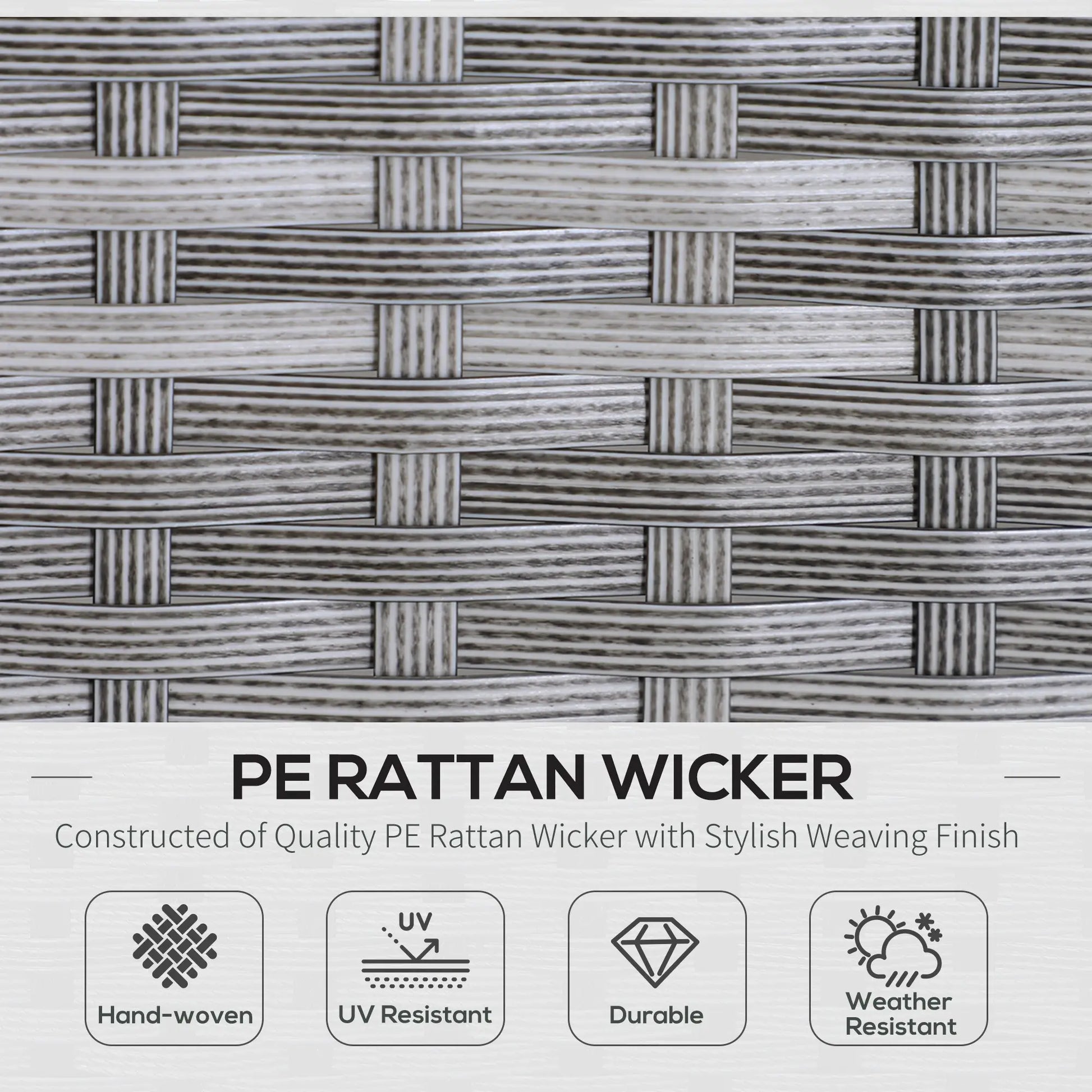 5-Piece Wicker Patio Set, Table, Ottomans, Cream White Patio Furniture Sets at Gallery Canada