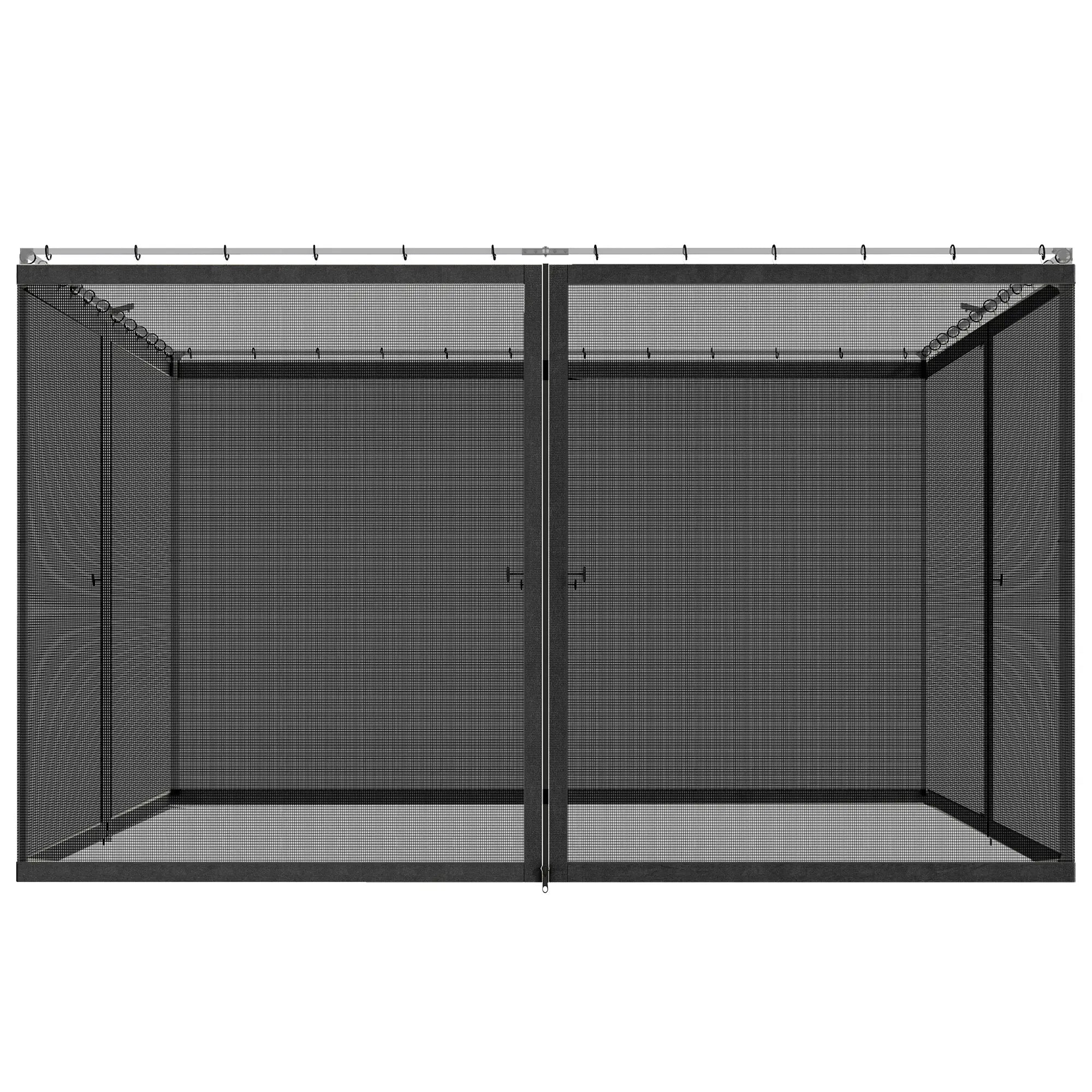 Gazebo Mosquito Netting, 12' x 12', Screen Walls With Zippers, Black Gazebo Sidewalls at Gallery Canada