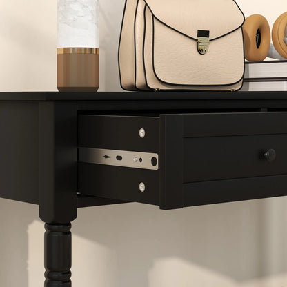 Modern Hallway Console Table, 2 Drawers, Storage Shelf, Turned Legs, Black Console Tables at Gallery Canada