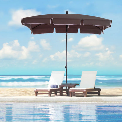6.5x4ft Rectangle Patio Umbrella, Aluminum Tilt Adjustable, Garden Parasol Sun Umbrellas at Gallery Canada