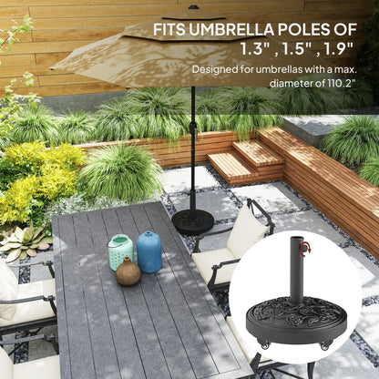 46 lbs Resin Round Patio Umbrella Base With Wheels, Black Umbrella Bases at Gallery Canada