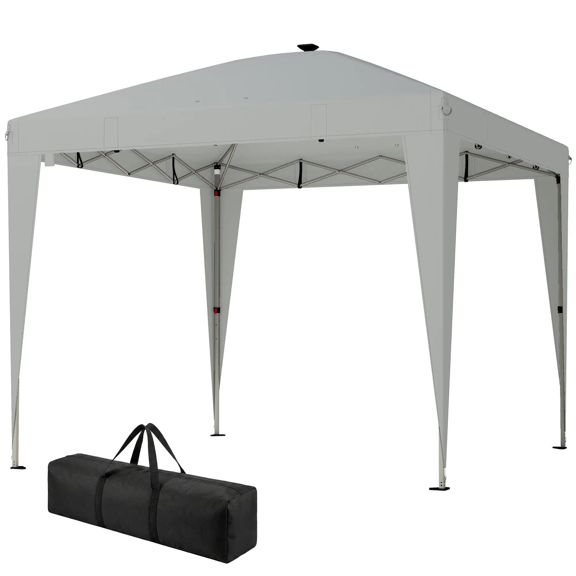 10 x 10 ft Pop Up Canopy Tent, Remote Control, UPF 50+, Light Grey Pop Up Canopies Light Grey at Gallery Canada