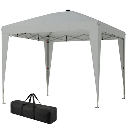 10 x 10 ft Pop Up Canopy Tent, Remote Control, UPF 50+, Light Grey Pop Up Canopies Light Grey at Gallery Canada