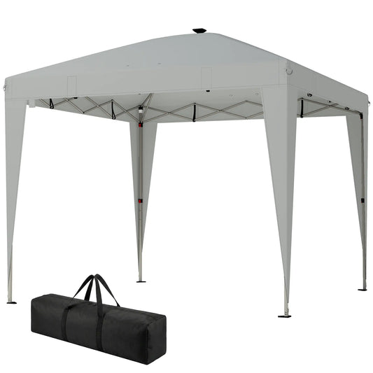 10 x 10 ft Pop Up Canopy Tent, Remote Control, UPF 50+, Light Grey Pop Up Canopies Light Grey at Gallery Canada