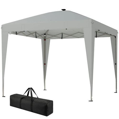 10 x 10 ft Pop Up Canopy Tent, Remote Control, UPF 50+, Light Grey