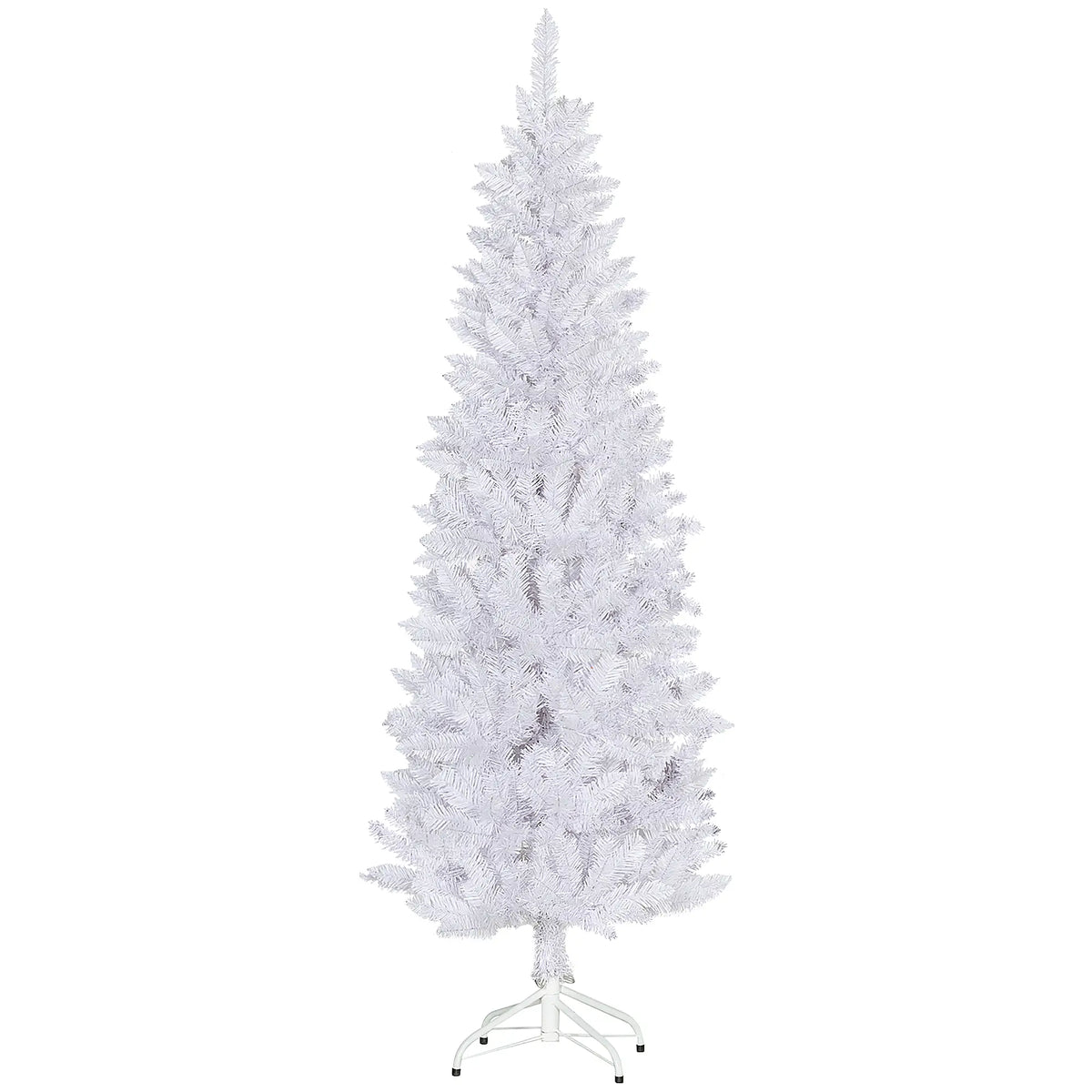 6ft Pencil Artificial Christmas Tree, 479 Branch Tips, Steel Base, White Pencil Christmas Trees at Gallery Canada