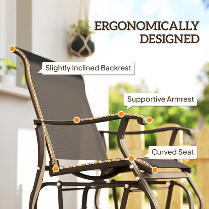 Outdoor Glider Chair, Steel Frame Mesh Fabric, Black Outdoor Gliders at Gallery Canada