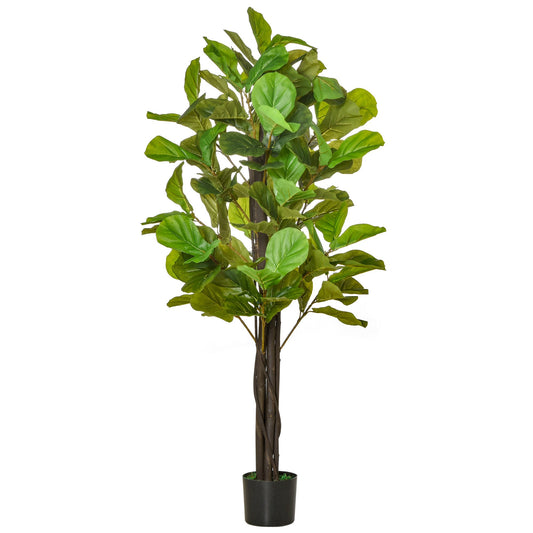 5FT Artificial Fiddle Leaf Fig Tree Faux Decorative Plant in Nursery Pot for Indoor Outdoor Décor - Gallery Canada